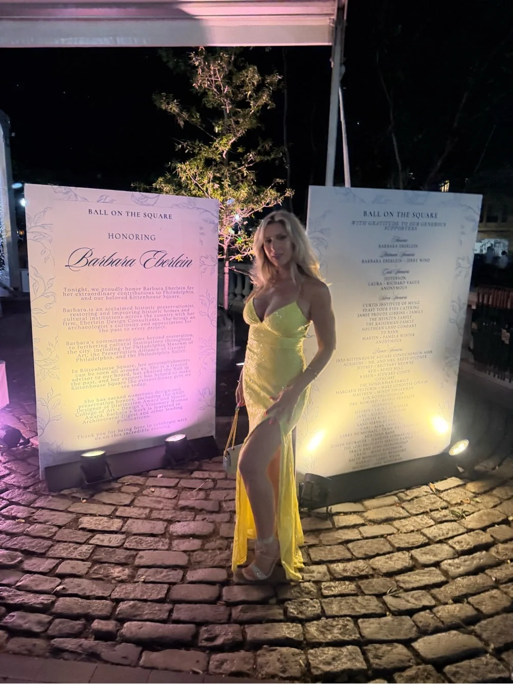Yellow Satin Spaghetti Strap Dress - Women's Evening Dress